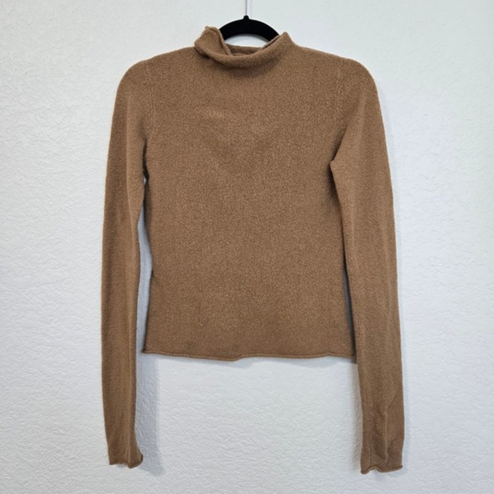 Wilfred Aritzia S Brown Turtleneck Sweater Top Long Sleeve Pullover Casual